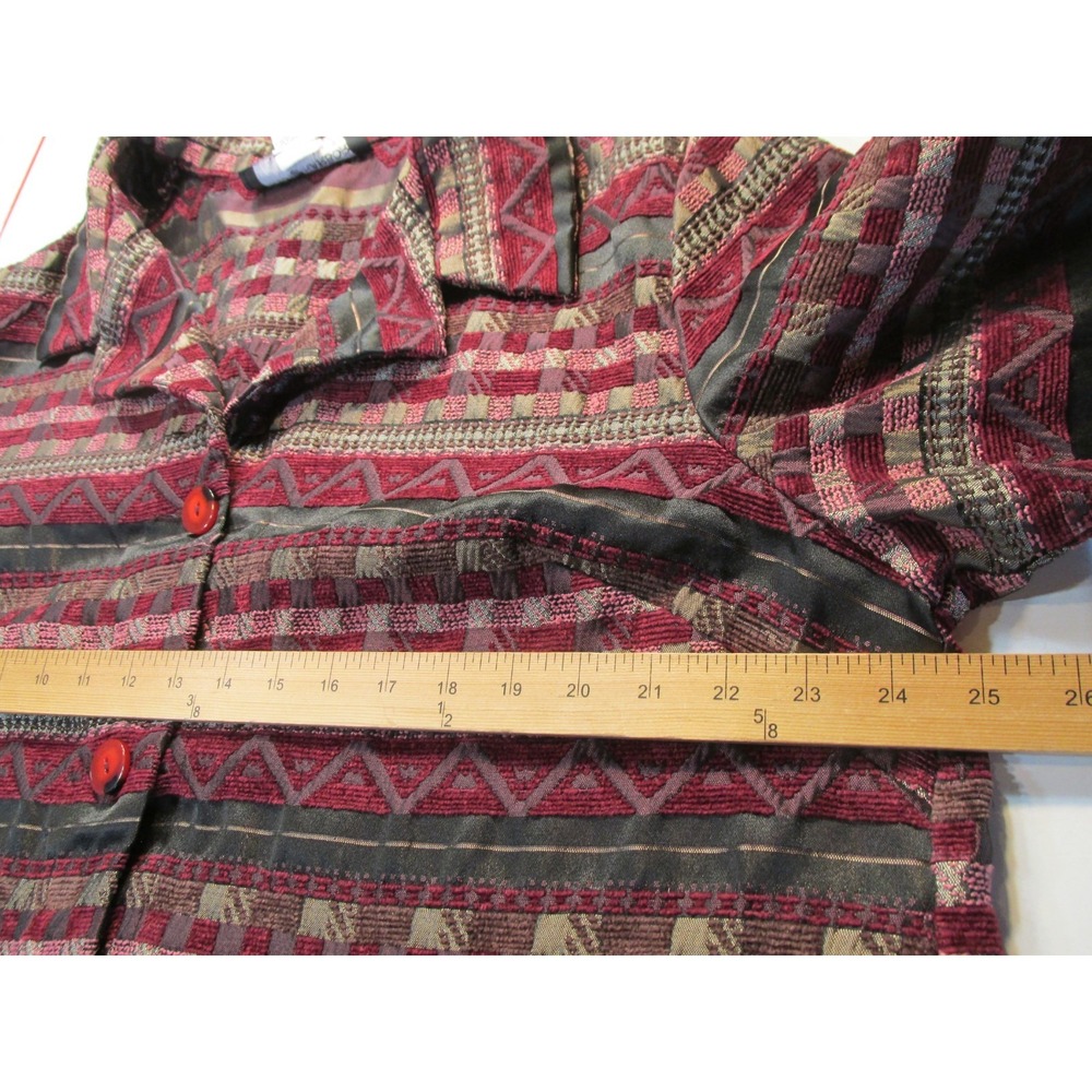 Sag Harbor Blazer Coat Womens 18W Multicolor Striped Southwest Tribal F44100 - Picture 11 of 16